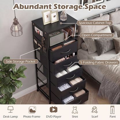 Nightstand With Charging Station, 39 Inches, Black Nightstands at Gallery Canada