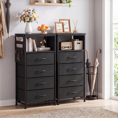 34" Modern Nightstand With Charging Station, Black Nightstands at Gallery Canada
