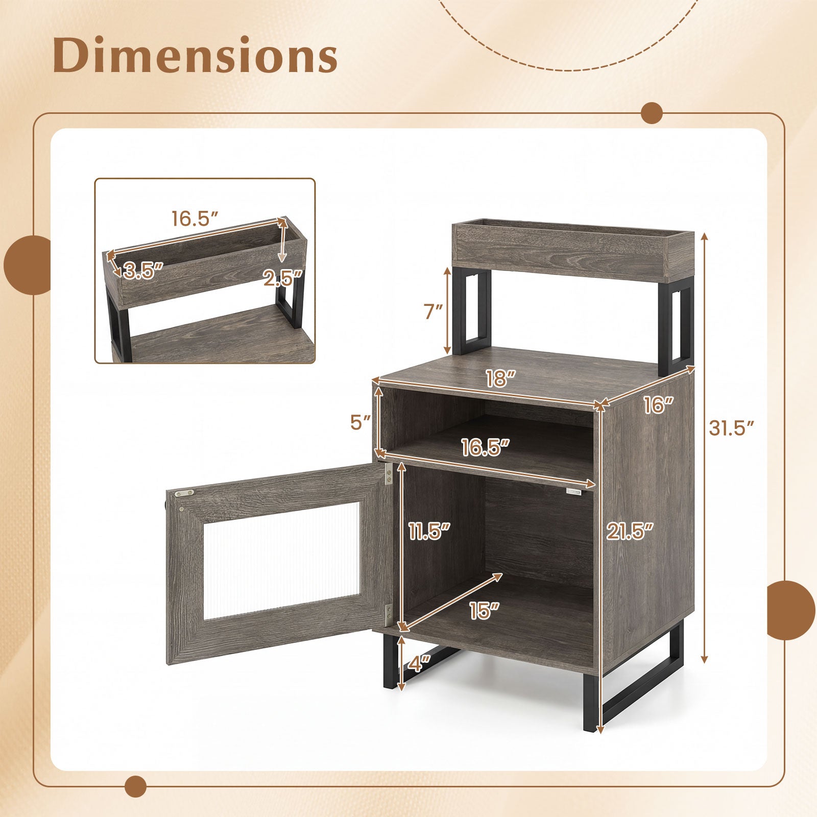 Modern LED Nightstand With Storage Cabinet, Gray Nightstands at Gallery Canada