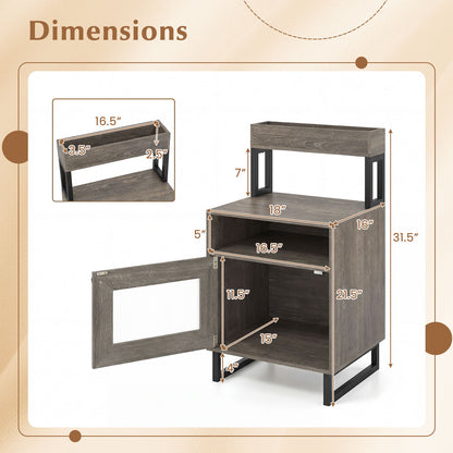 Modern LED Nightstand With Storage Cabinet, Gray Nightstands at Gallery Canada
