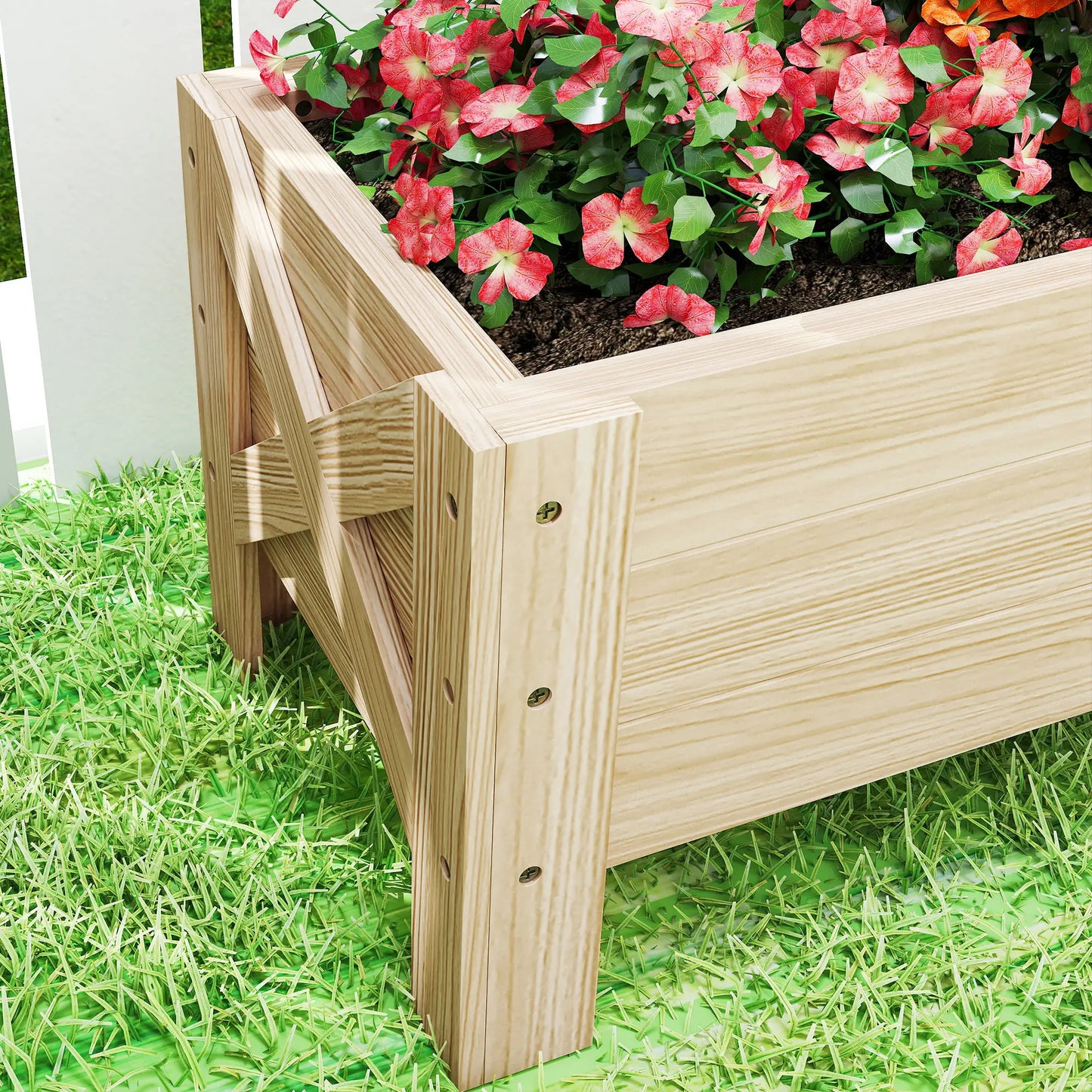 3.3 x 1.2 x 1.2 ft Raised Garden Bed Planter, Natural Wooden Planter Boxes at Gallery Canada