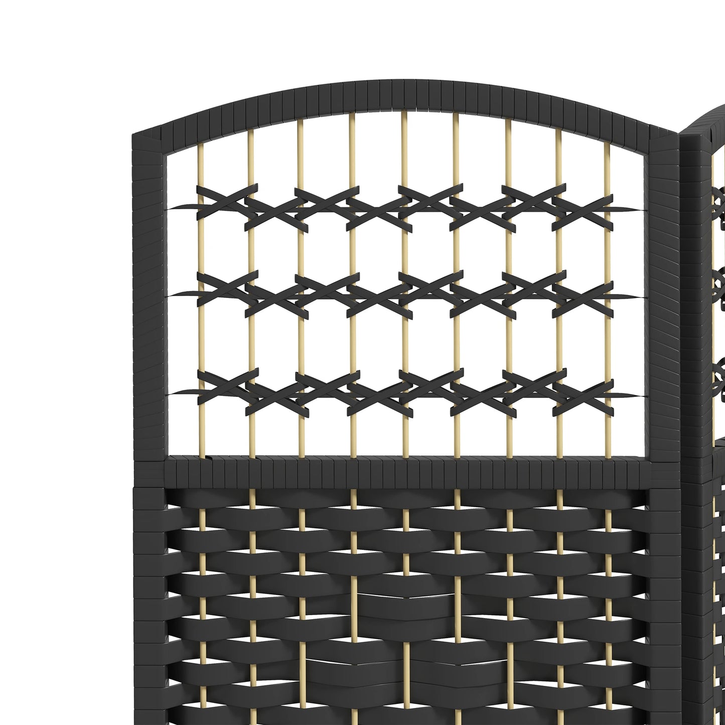 6 Panel Folding Room Divider, Portable Privacy Screen, Black Room Dividers at Gallery Canada