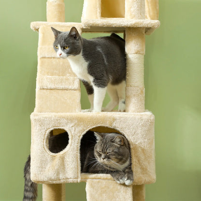 68-Inch Multi-Level Cat Scratching Tree, Activity Center, Beige Cat Towers at Gallery Canada
