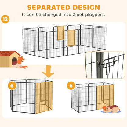 Dog Pen With Gate, 12 Panels Puppy Playpen, 39"H Houses, Kennels & Pens at Gallery Canada