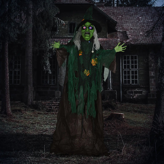 72 Inch Life Size Halloween Witch, Animated Decor with Sound, Motion Activated Halloween Decorations Multi Colour at Gallery Canada
