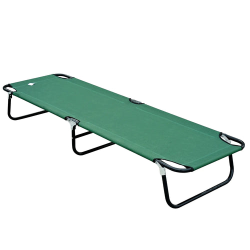 Folding Camping Cot, Portable Outdoor Sleeping Bed, Green