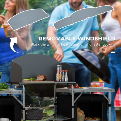 Aluminum Camping Table, Folding Kitchen with Windshield, Cupboards, Carrying Bag Picnic Tables & Camping Chairs at Gallery Canada
