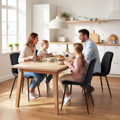 Upholstered Dining Chairs Set of 4, Steel Legs, Modern Kitchen, Black Dining Chairs at Gallery Canada