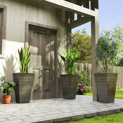 Tall Planter Set of 3, 28 Inch Taper, Bronze Planter Set at Gallery Canada