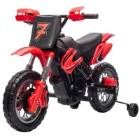 Moto électrique pour enfants 12V, à conduire, roues d'entraînement, rouge