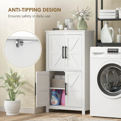 Farmhouse Bathroom Storage Cabinet, Adjustable Shelf, White Bathroom Cabinets at Gallery Canada