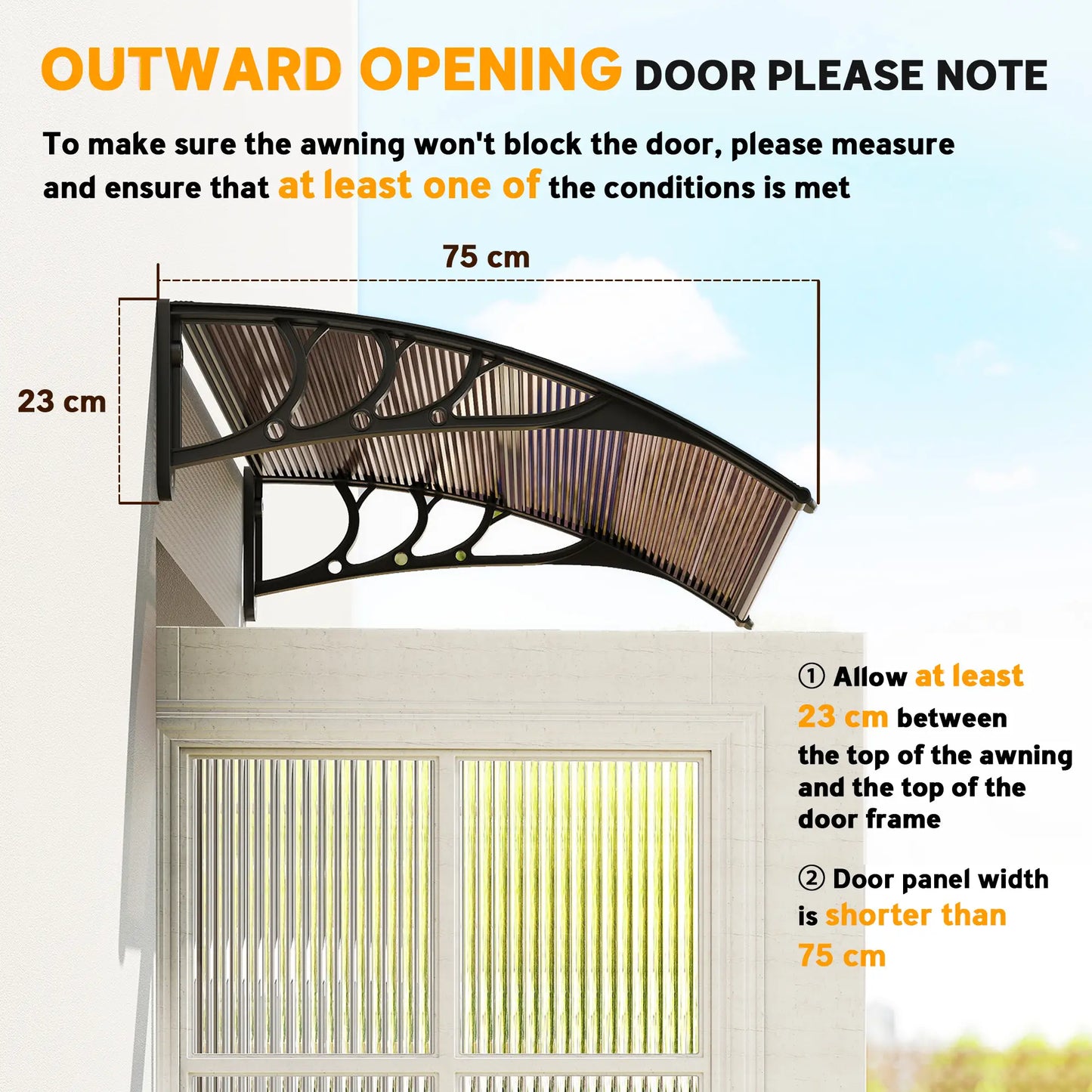 Window Awning Door Canopy, 30" X 50", Brown Door Awnings at Gallery Canada