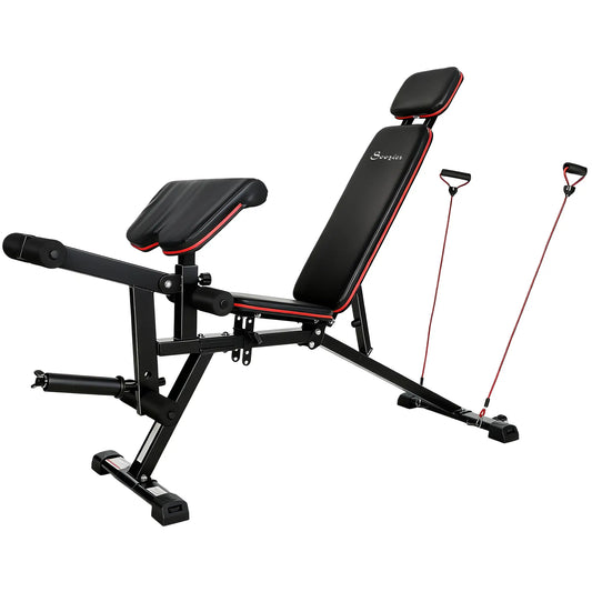 Adjustable Weight Bench With Wheels, 926LBS Load, Leg Extension, Preacher Curl Weight Benches Black at Gallery Canada