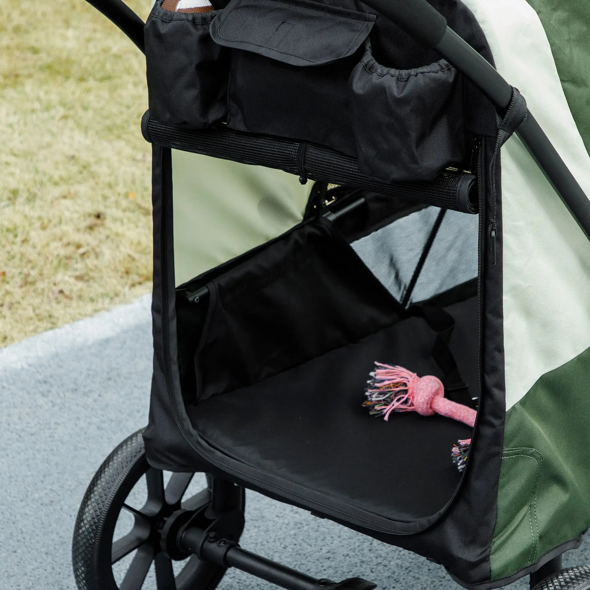 Foldable Pet Stroller, Large Dogs, Four Big Wheels, Dark Green Dog Bike Trailers & Strollers at Gallery Canada