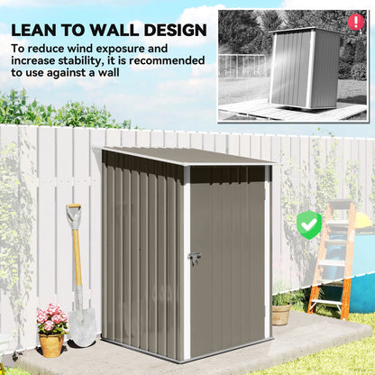 3.3' x 3.4' Outdoor Storage Shed, Galvanized Steel, Lockable Door, Brown and White Sheds at Gallery Canada
