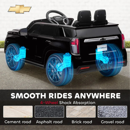 Chevrolet Tahoe Kids Ride on Car, 12V 7AH, Remote Control, 3 Speeds, Black Electric Toy Cars at Gallery Canada