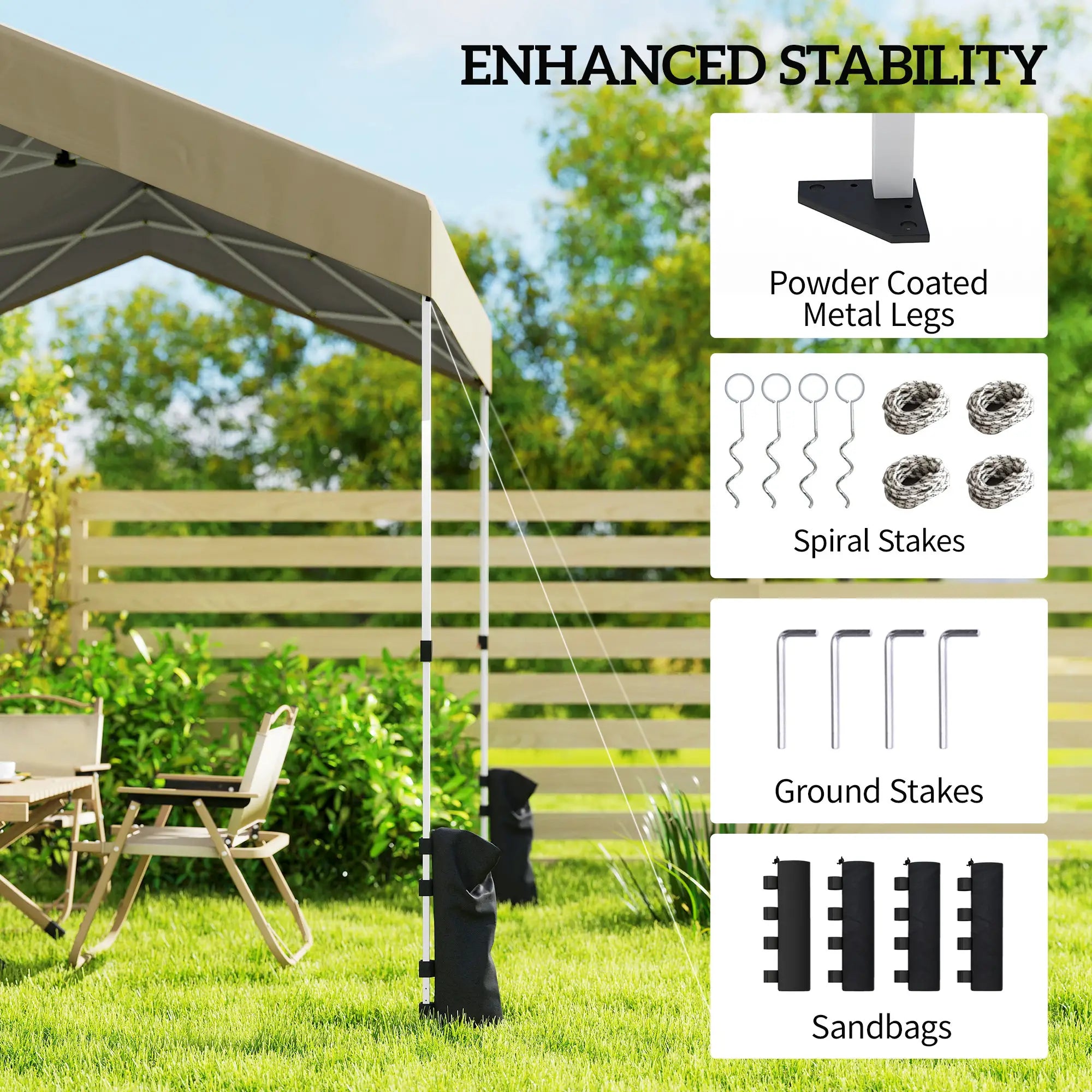 8 x 8 ft Pop Up Canopy Tent, UPF 50+ A-Frame Outdoor Instant Canopy, Beige Pop Up Canopies at Gallery Canada