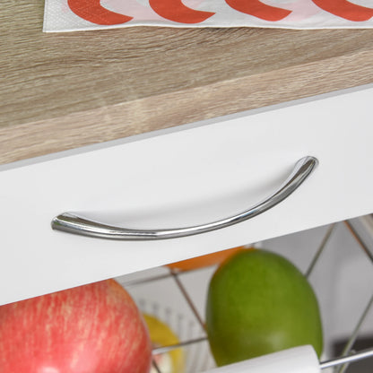 Rolling Kitchen Island Cart, Mobile Storage with Drawer, White Kitchen Islands & Kitchen Carts at Gallery Canada