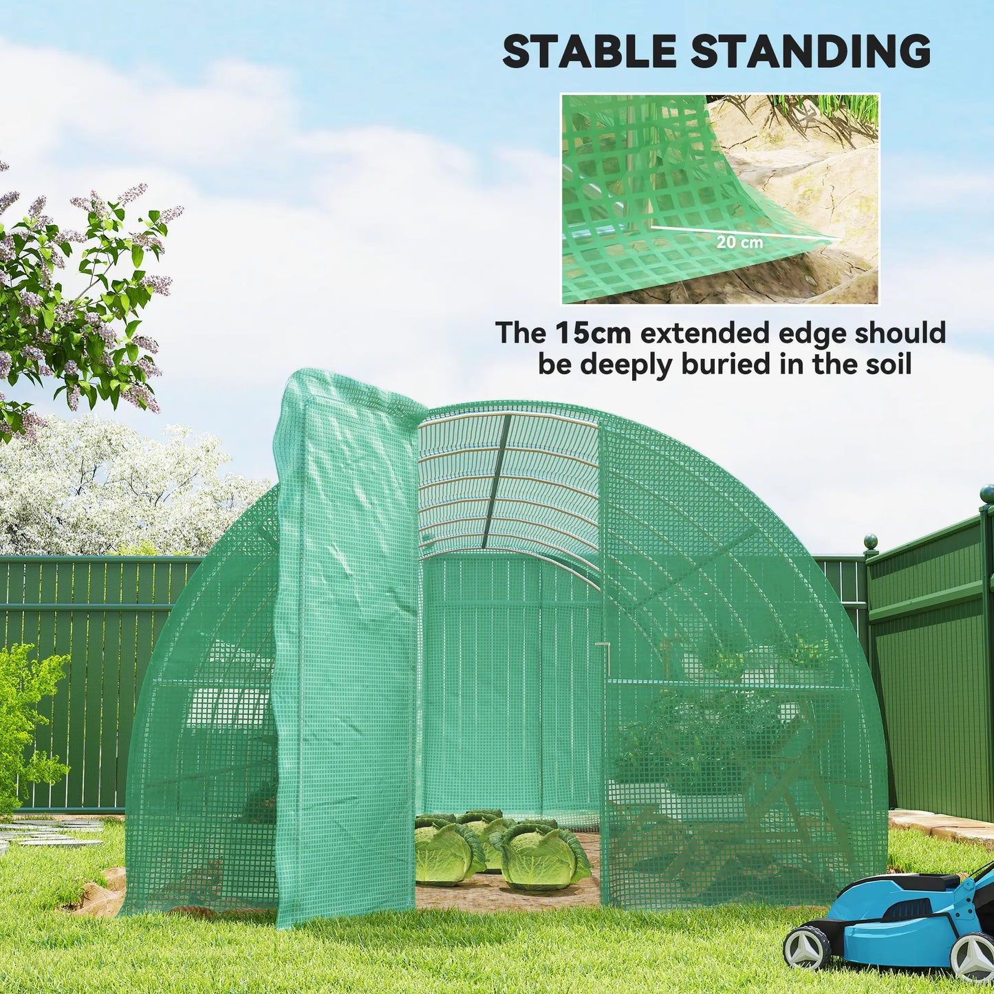 20x10x6.6ft Heavy Duty Walk-in Greenhouse, PE Cover, Green Portable Greenhouses at Gallery Canada