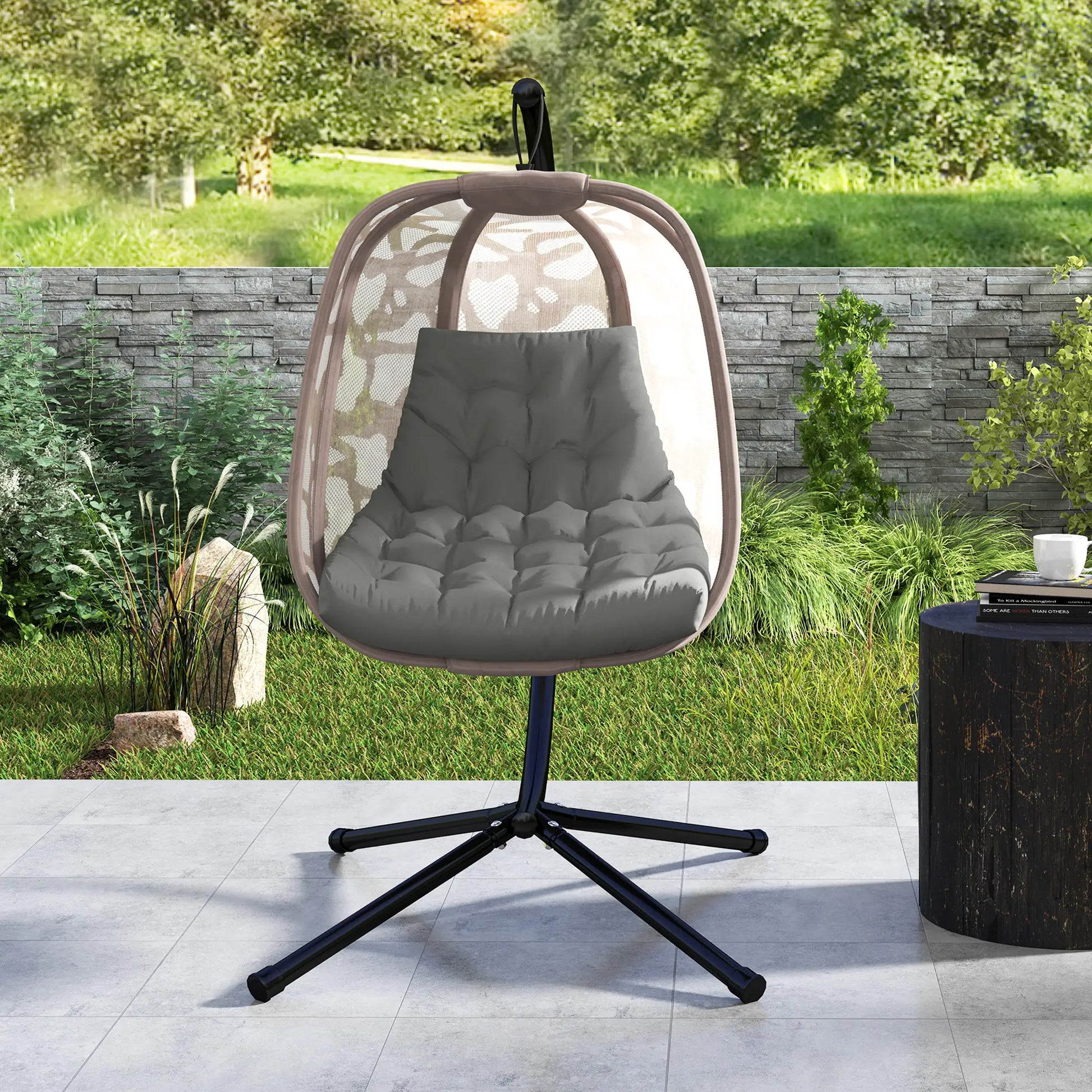 Outdoor Swing Cushion, Tufted Patio Cushion, Grey Patio Chair Cushions at Gallery Canada