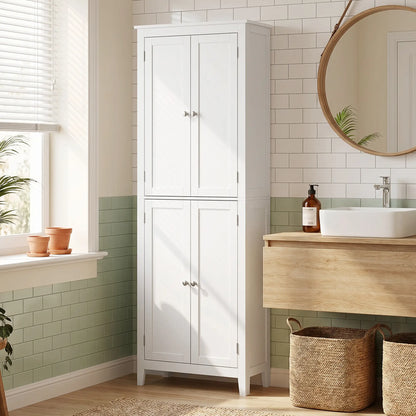 67" Tall Bathroom Storage Cabinet, Freestanding Narrow with Adjustable Shelves