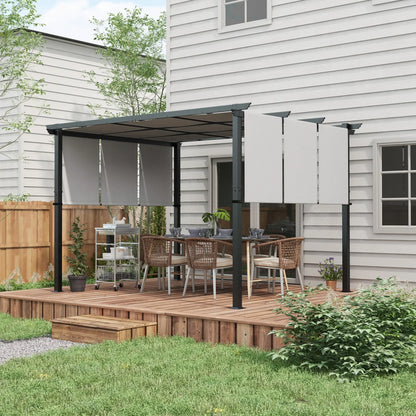 10' x 12' Metal Pergola With Retractable Canopy, For Garden Patio Pergolas at Gallery Canada