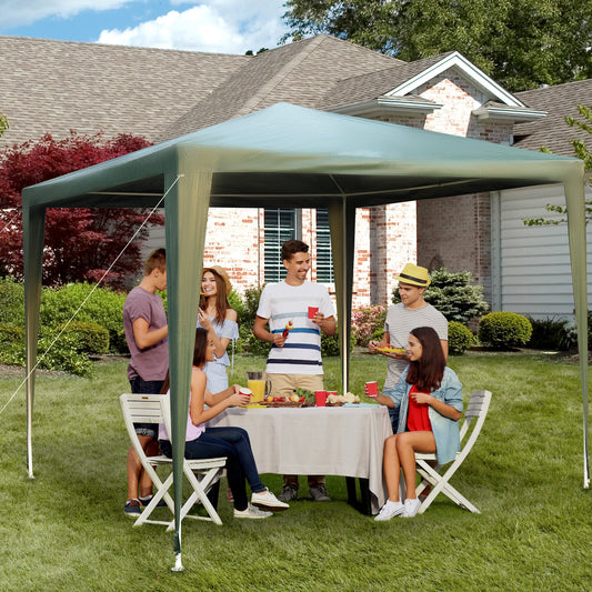 9x9 Ft Portable Canopy Party Tent Gazebo for Weddings Parties Outdoor Sunshade with Dressed Legs, Green - Gallery Canada