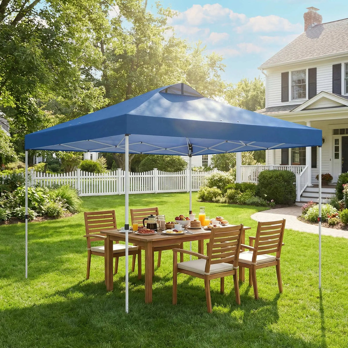 Waterproof Pop Up Canopy Tent, 9.8' x 9.8', With Carrying Bag, Blue Pop Up Canopies at Gallery Canada