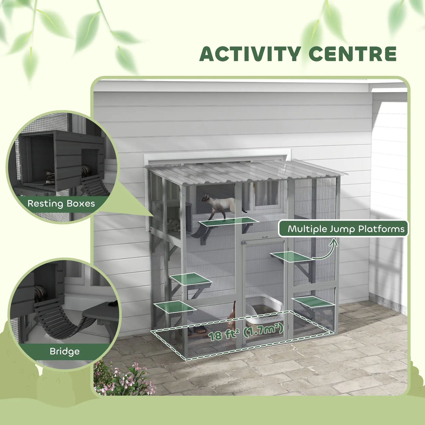 Outdoor Cat Enclosure, Window Box, Weatherproof Roof, Grey Outdoor Cat Enclosures at Gallery Canada