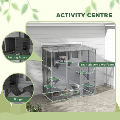 Outdoor Cat Enclosure, Window Box, Weatherproof Roof, Grey Outdoor Cat Enclosures at Gallery Canada