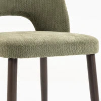 Chenille Upholstered Dining Chairs Set, Green