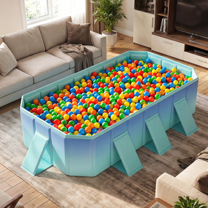 Piscine non gonflable avec 8 panneaux de soutien, dégradé vert