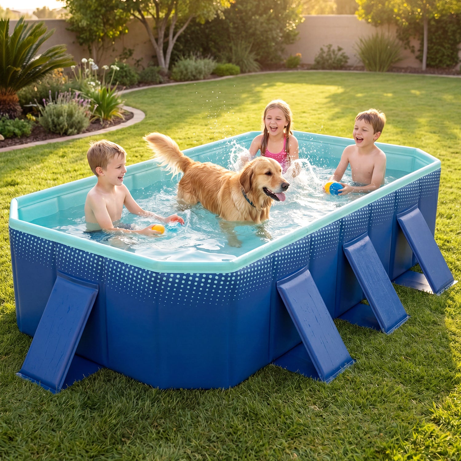 Non-Inflatable Pool, 8 Support Panels, Navy Swimming Pools at Gallery Canada
