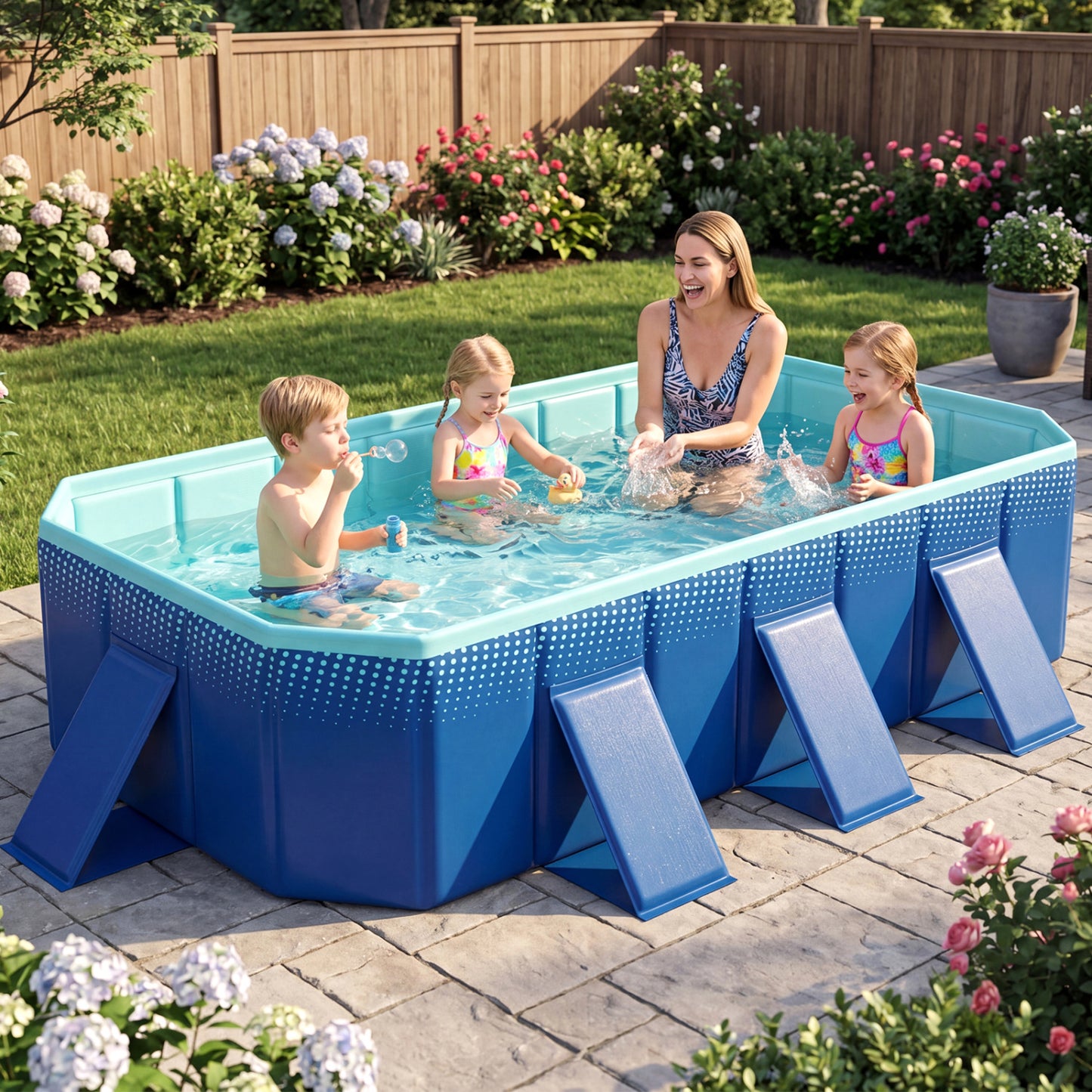 Non-Inflatable Pool, 24 Wall Panels, Navy Swimming Pools at Gallery Canada