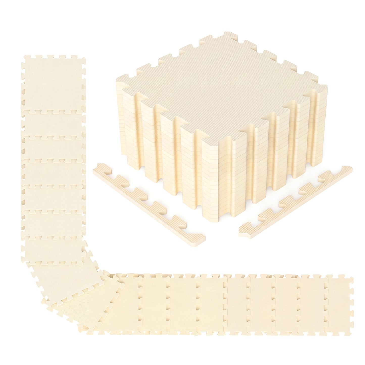 Non-Slip Protective Flooring for Living Room and Home Gym, Beige Decorative Fencing & Flooring at Gallery Canada