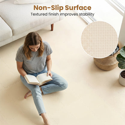 Non-Slip Protective Flooring for Living Room and Home Gym, Beige Decorative Fencing & Flooring at Gallery Canada