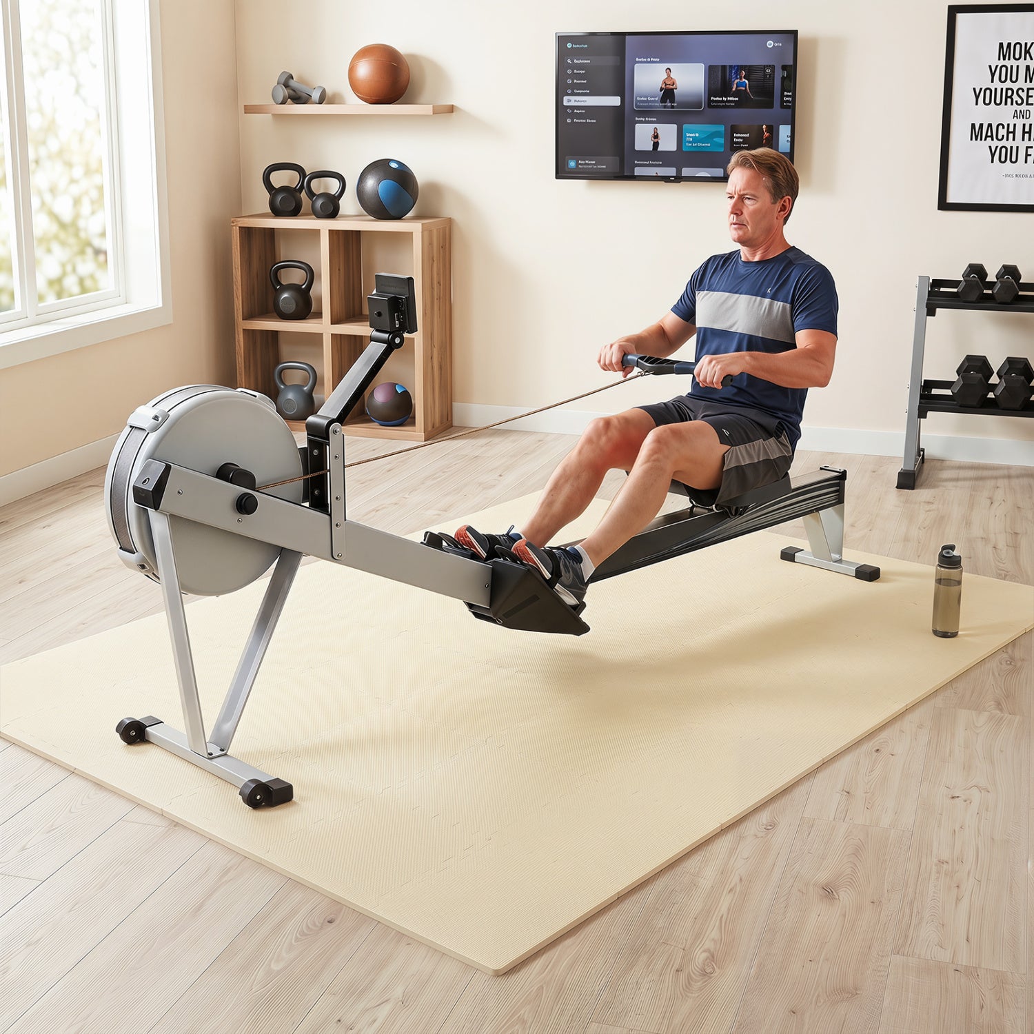 Non-Slip Protective Flooring for Living Room and Home Gym, Beige Decorative Fencing & Flooring at Gallery Canada