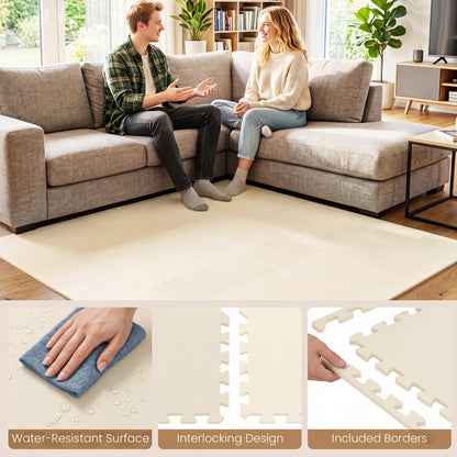 Non-Slip Protective Flooring for Living Room and Home Gym, Beige Decorative Fencing & Flooring at Gallery Canada