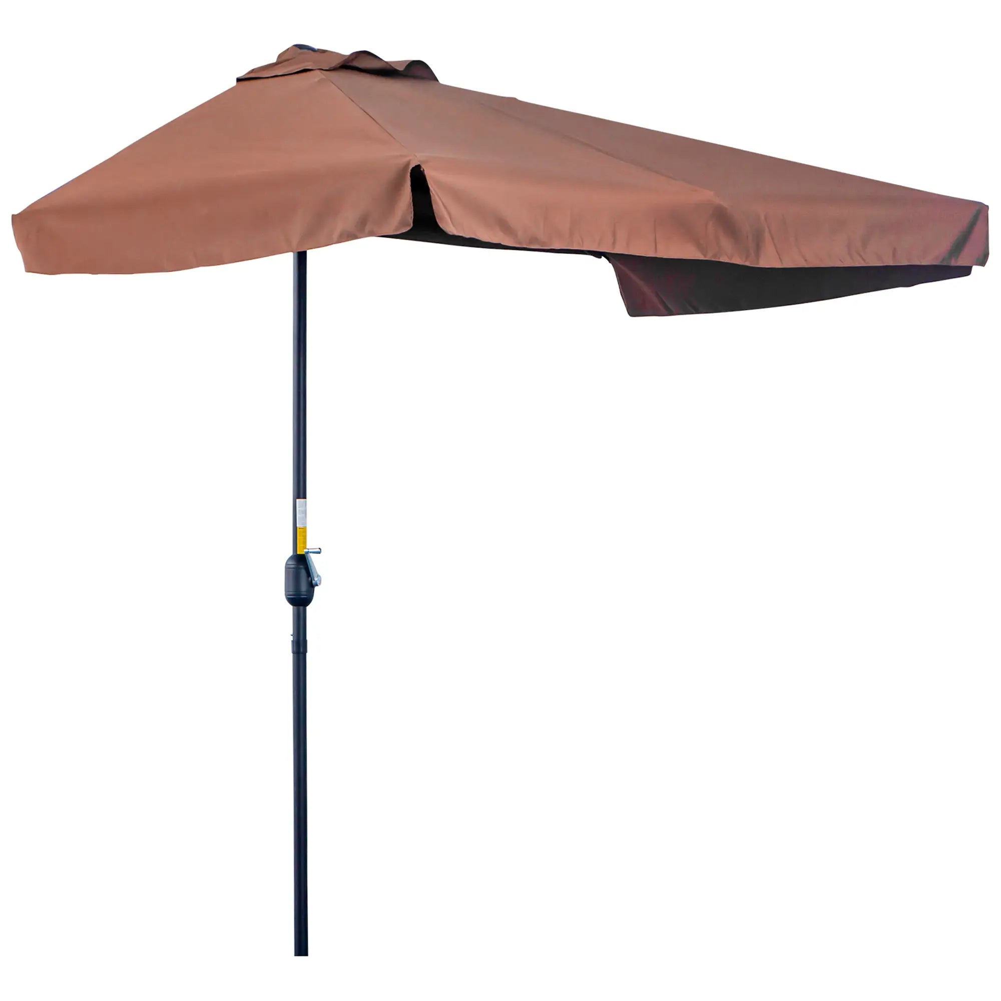7.5ft Half Umbrella, Crank Handle, Top Vent, Coffee Sun Umbrellas at Gallery Canada