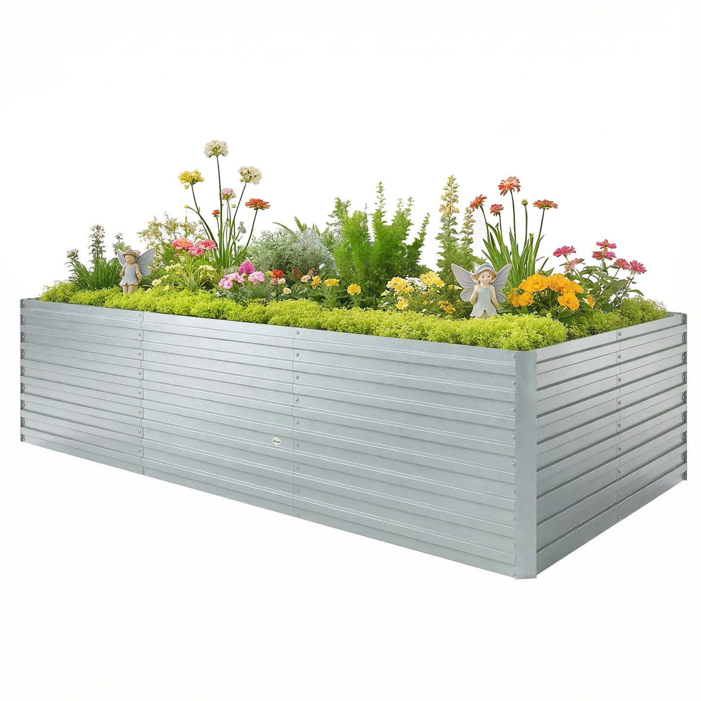 8' x 4' x 2' Raised Garden Bed, Galvanized Planter Box, Silver Galvanized Planter Boxes Silver at Gallery Canada