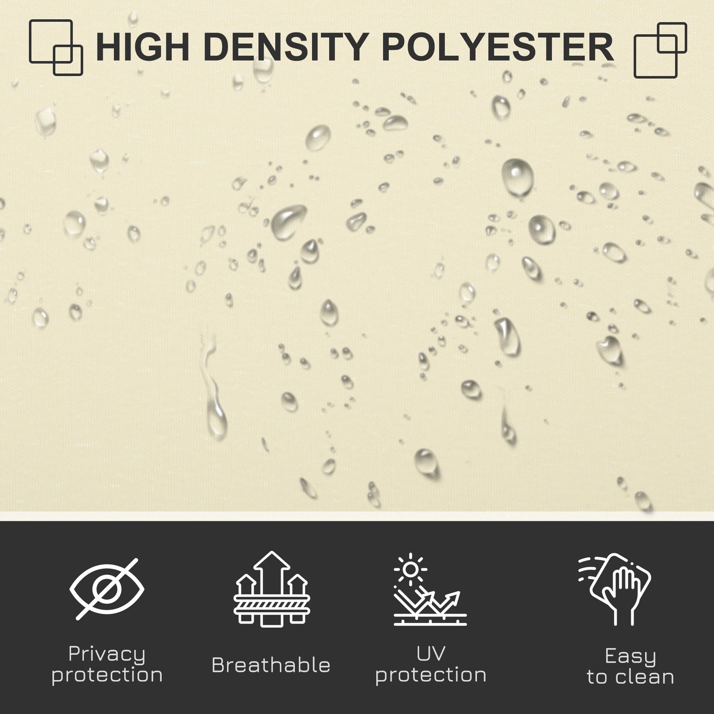 118" x 63" Retractable Patio Awning, UV & Wind Resistant, Cream White Side Awnings at Gallery Canada