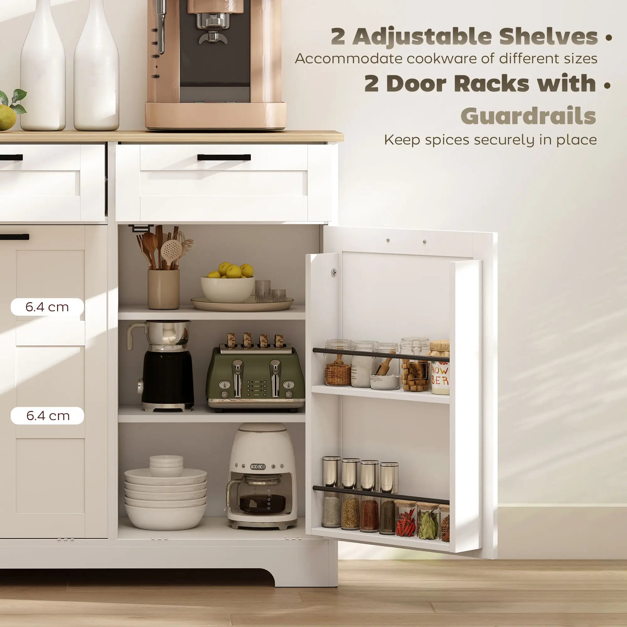7 Gallon Tilt Out Garbage Cabinet, Kitchen Island, 2 Drawers, White Bar Cabinets at Gallery Canada