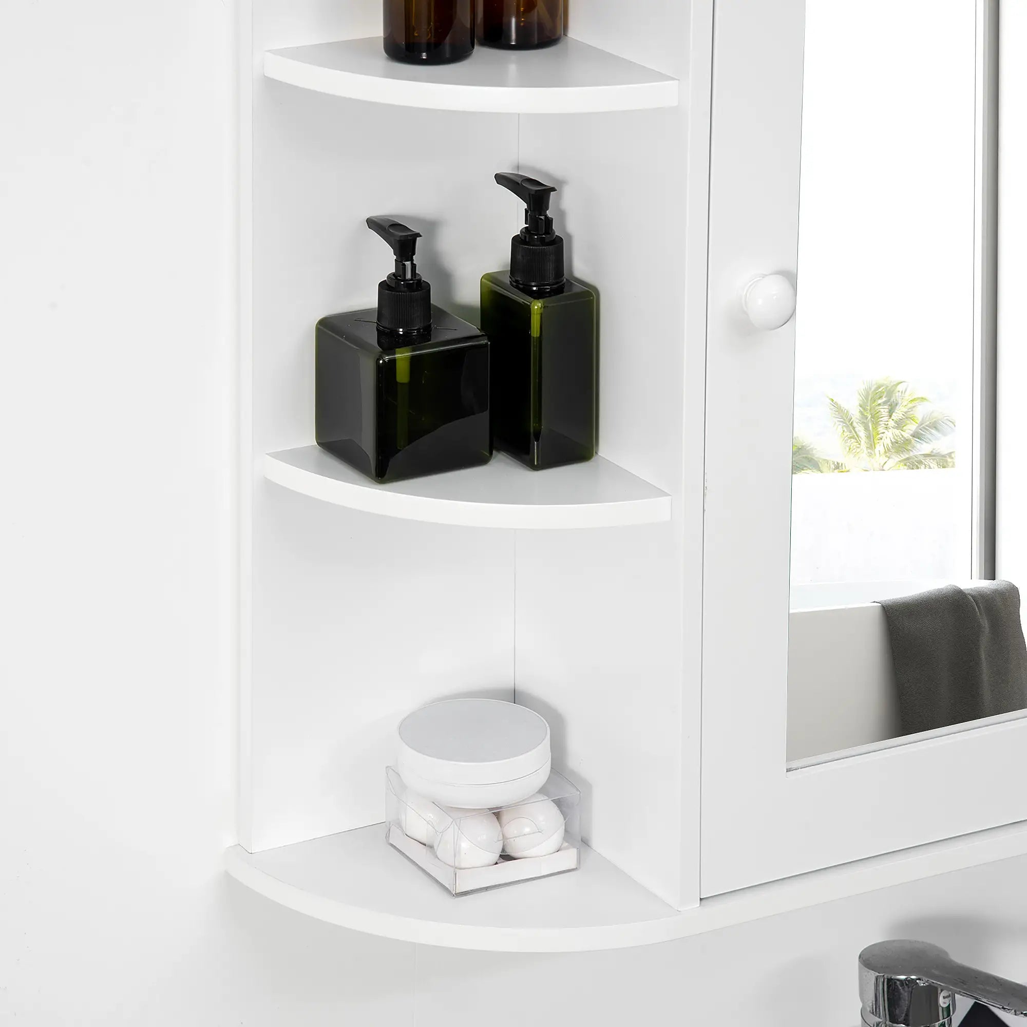 Mirrored Bathroom Wall Cabinet, Wall Mounted, With Door & Shelves, White Mirror Medicine Cabinets at Gallery Canada