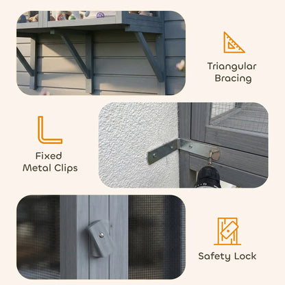 Outdoor Cat Enclosure, Wall-Mounted 2-Level, Waterproof Roof, 39.4", Grey Outdoor Cat Enclosures at Gallery Canada