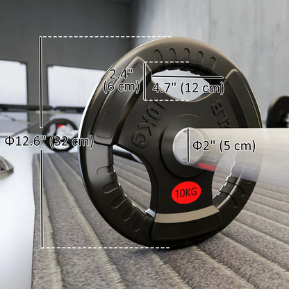 Weight Plates Set, 2-Inch Barbell Weights, Tri-Grips, 2 x 22lbs Dumbbells & Barbells at Gallery Canada