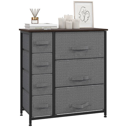 7 Drawer Dresser, Metal Frame, Fabric, Dark Grey Storage Cabinets at Gallery Canada