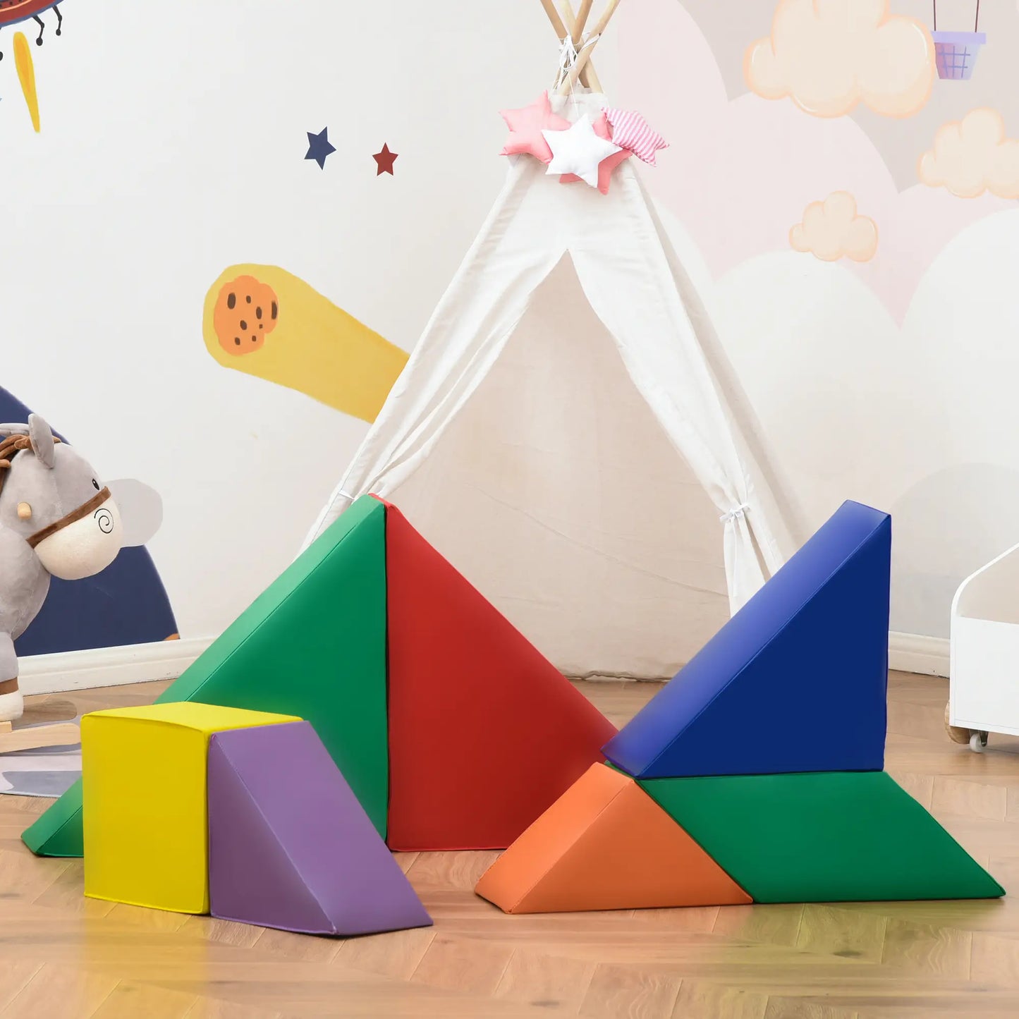 7 Piece Soft Play Foam Climbing Blocks, Toddlers 1-3 Years Baby Gym & Playmats at Gallery Canada