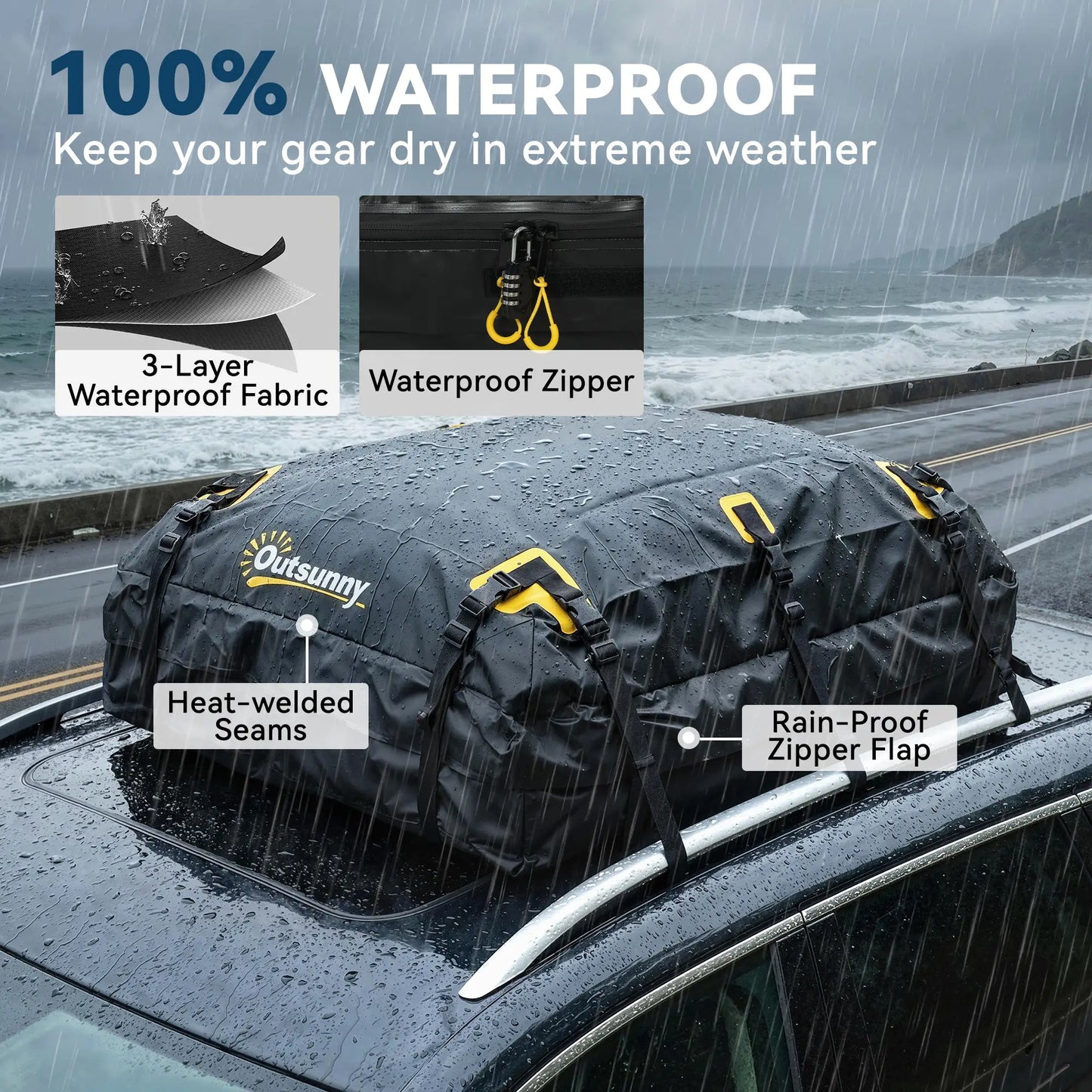 Waterproof Soft-Shell Roof Cargo Carrier, 21 Cubic Feet, Anti-Slip Mat Automotive at Gallery Canada