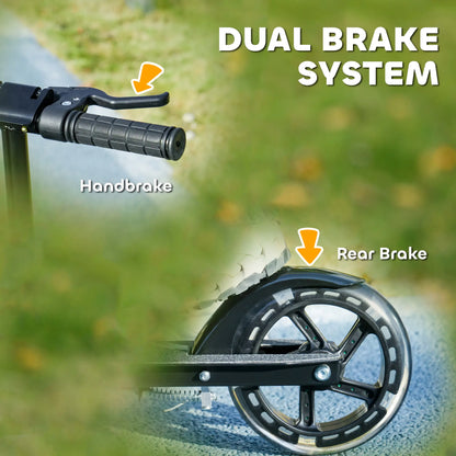 Kids Scooter, Light Up Wheels, Adjustable Handlebar, Rear Brake, Black Scooters at Gallery Canada