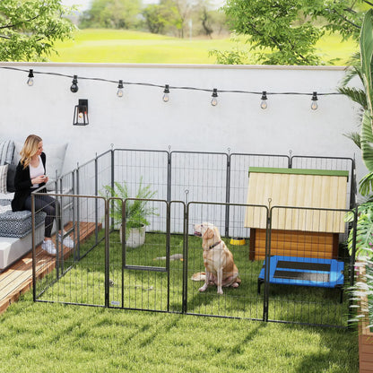 16 Panels Dog Playpen with Straps, Portable &; DIY, for Large Dogs, for Yard, RV, Camping, Garden, 39" Height Houses, Kennels & Pens at Gallery Canada